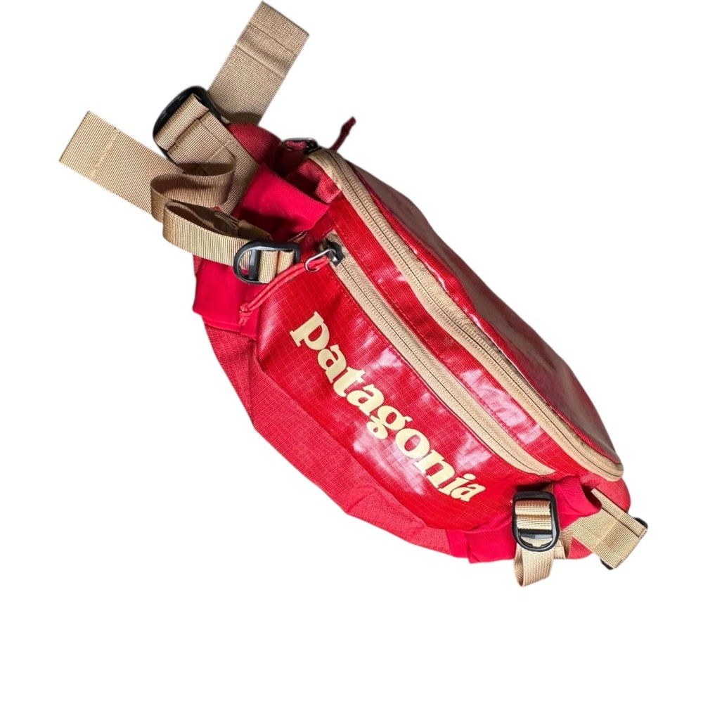 Rare Patagonia Black Hole Waist Pack 5L Fanny Pack Red Tan 49281 - Picture 3 of 7